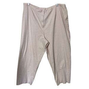 Susan Graver Style Womens Plus Size 26W Pink/ Beige Pull-On Pants With Elastic W